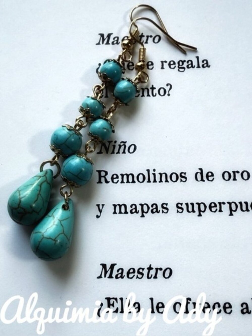 Turquoise Moment + Teardrop Beaded Dangle Earrings